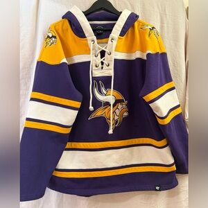 47 Brand MINNESOTA VIKINGS SUPERIOR LACER HOODIE MENS Sz L